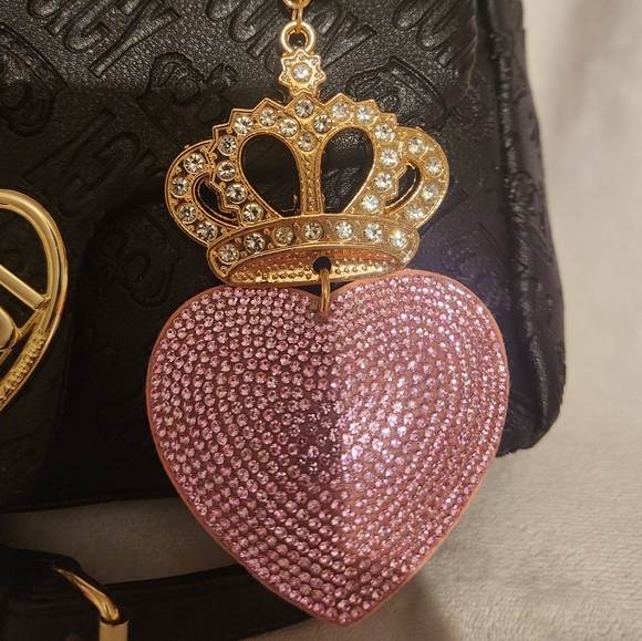 Juicy Couture Rhinestone Debossed Logo Speedy Satchel-Raspberry - Picture 8 of 8